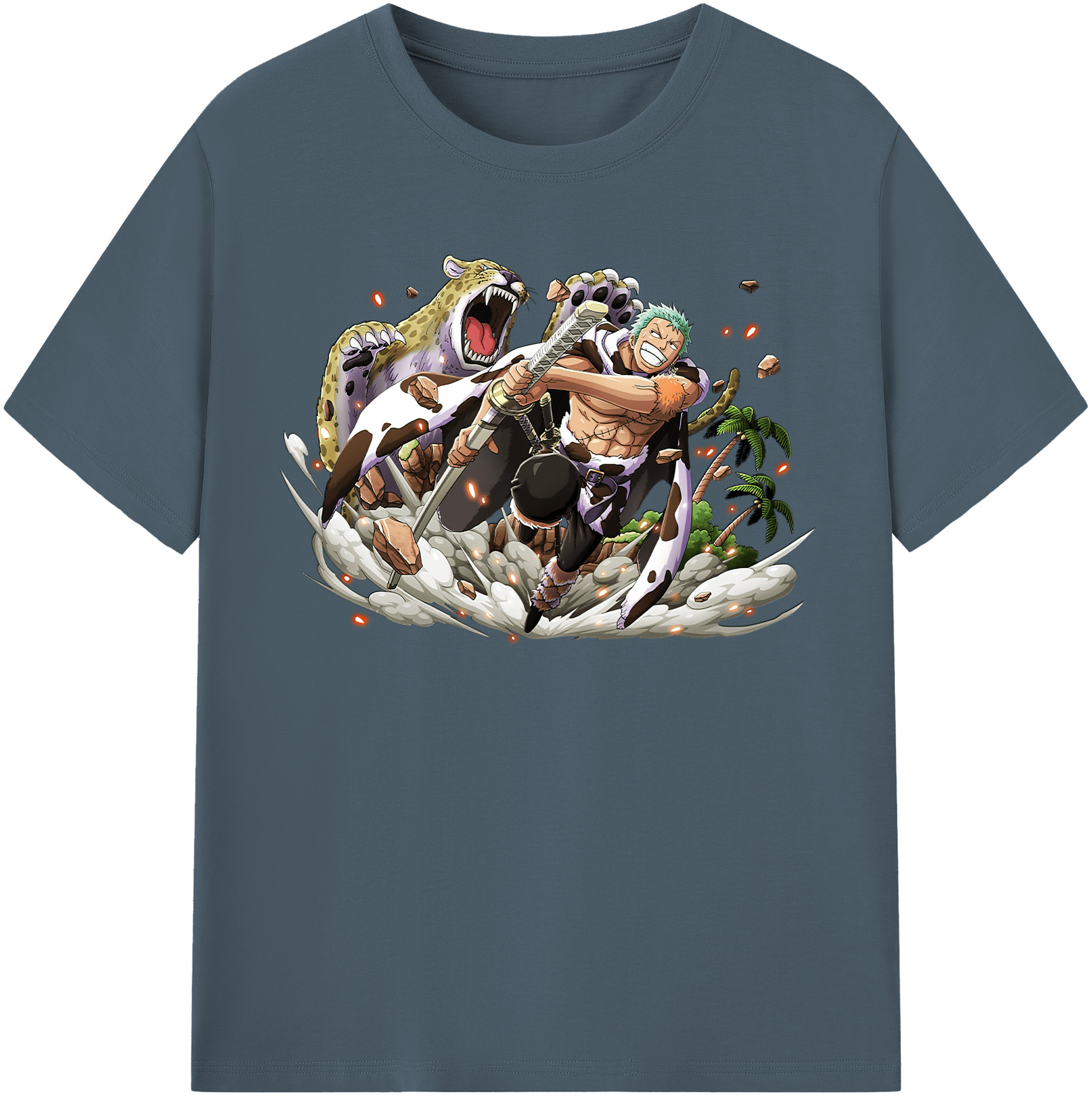 ワンピース ロロノア・ゾロ ONE PIECE Roronoa Zoro 綿100％半袖Tシャツ（フロントプリント）